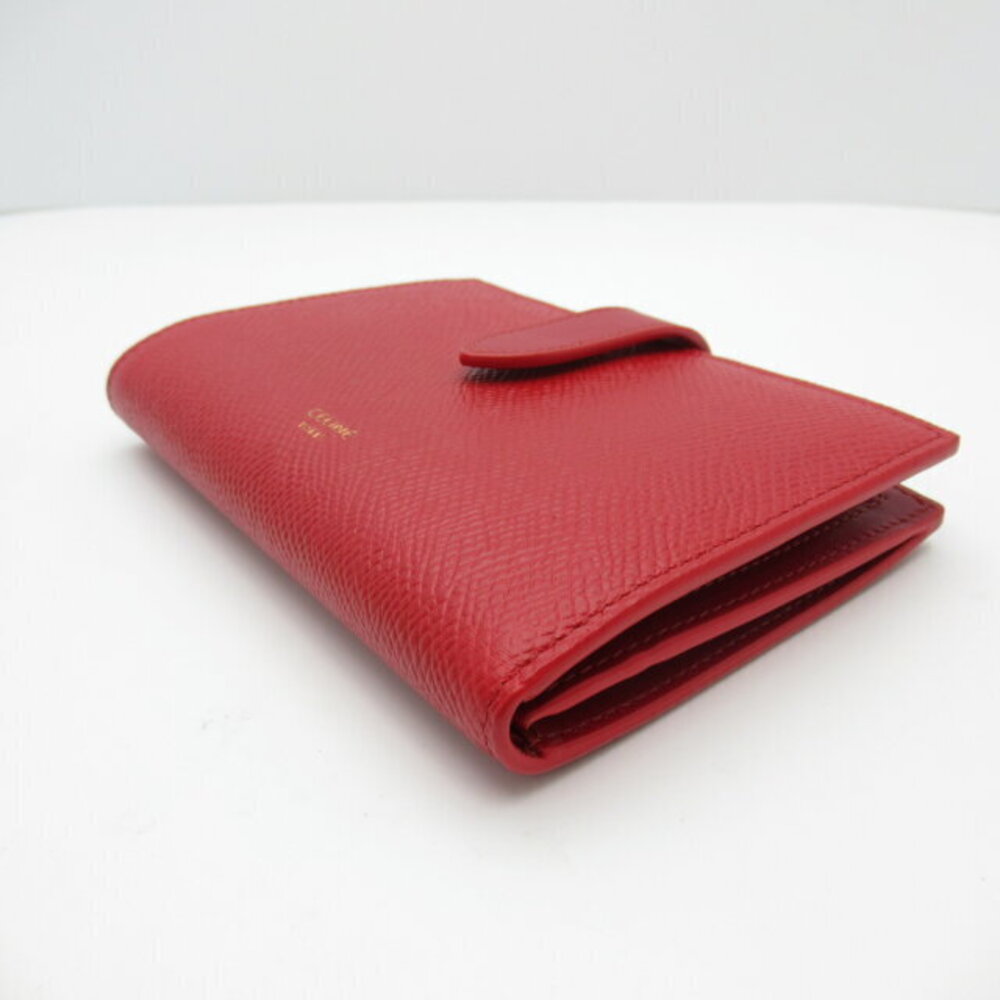 Celine Leather Bifold Wallet Calfskin Red Wallet - Picture 3 of 9